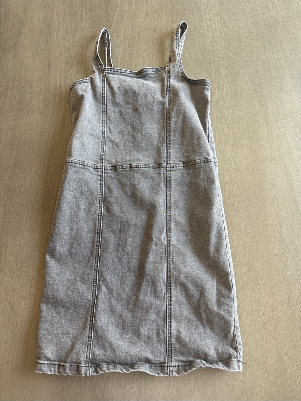 Steve Madden Gray Denim-Look Casual Tank Dress